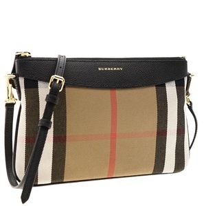 Burberry Peyton Crossbody Bag House Check Canvas in Black AUTHENTIC